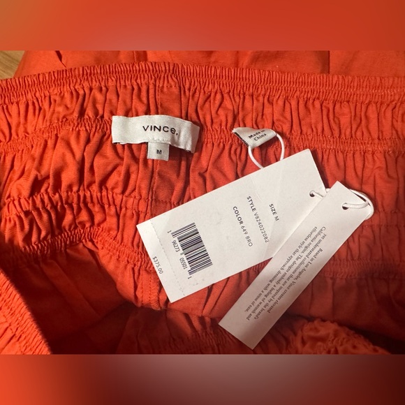 VINCE Burnt Orchid Smocked Waist Cotton Culottes - Picture 6 of 7